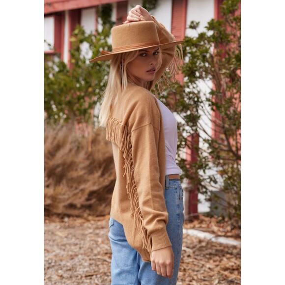 Minnie Rose 100% Cashmere Black Fringe Trim Open Cardigan XL NWT - Picture 11 of 11